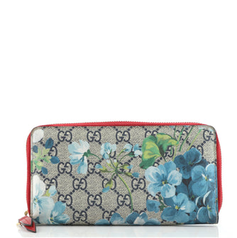 Gucci Zip Around Wallet Blooms Print GG Coated Canvas