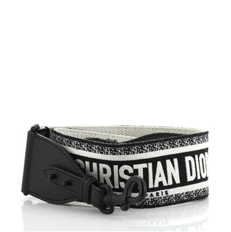 Christian Dior Logo Shoulder Strap Embroidered Canvas