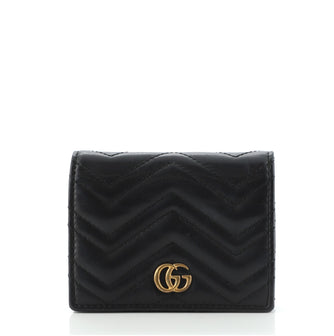 Gucci GG Marmont Flap Card Case Matelasse Leather