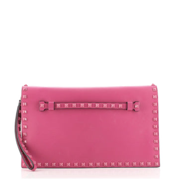 Valentino Rockstud Flap Clutch Leather