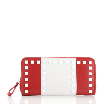 Valentino Free Rockstud Zip Around Wallet Leather