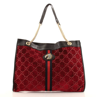 Gucci Rajah Chain Tote GG Velvet Large