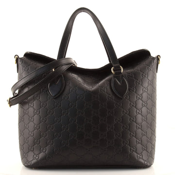 Gucci Signature Fold Over Tote Guccissima Leather Medium