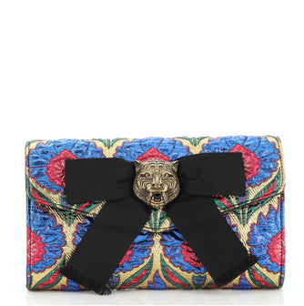 Gucci Animalier Broadway Bow Clutch Brocade