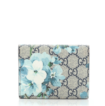 Gucci Flap Card Case Blooms Print GG Coated Canvas
