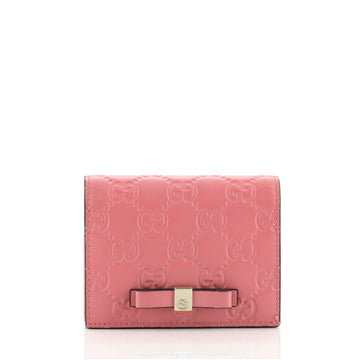 Gucci Bow Flap Card Case Guccissima Leather
