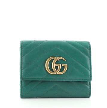Gucci GG Marmont Trifold Wallet Matelasse Leather Compact