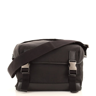 Prada Double Buckle Flap Messenger Bag Tessuto Large