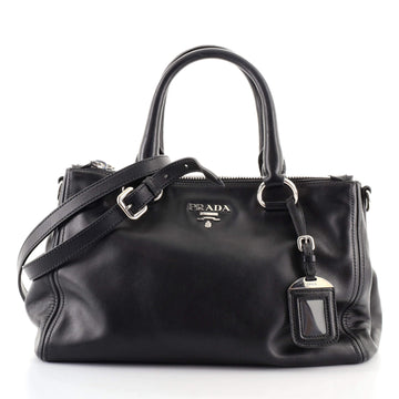 Prada Double Zip Convertible Tote Soft Calf Medium