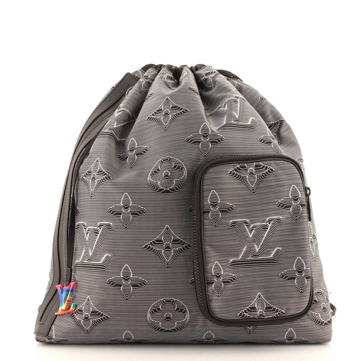 Louis Vuitton Drawstring Backpack Limited Edition 2054 Monogram Textile Black 8506836