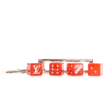 Louis Vuitton Supreme Dice Keychain Metal with Plexiglass