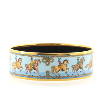 Hermes Bangle Bracelet Printed Enamel Wide