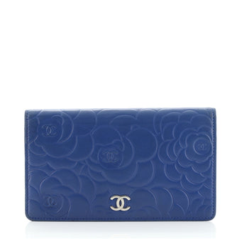 Chanel L-Yen Wallet Camellia Lambskin