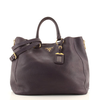 Prada Side Zip Convertible Tote Vitello Daino Large