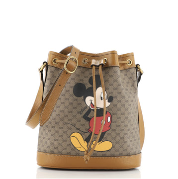 Gucci Disney Mickey Mouse Bucket Bag Printed Mini GG Coated Canvas