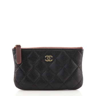 Chanel Classic O Case Pouch Quilted Caviar Mini