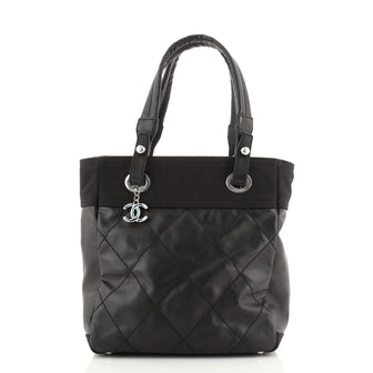 Chanel Biarritz Tote Quilted Coated Canvas Small