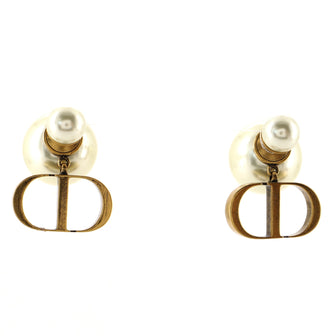 Christian Dior CD Tribales Stud Earrings Metal with Faux Pearls