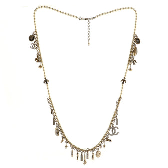 Chanel CC Pearl Charms Necklace Metal with Faux Pearls and Crystals