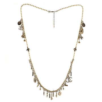Chanel CC Pearl Charms Necklace Metal with Faux Pearls and Crystals