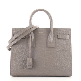 Saint Laurent Sac de Jour NM Bag Crocodile Embossed Leather Small