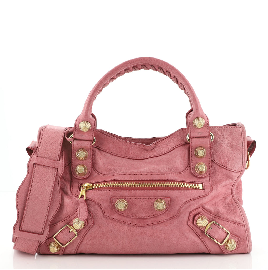 Balenciaga City Bag ピンク Balenciaga City Giant Studs Bag Leather Medium Pink 852881