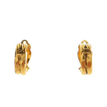 Chanel Vintage CC Huggie Clip-On Earrings Metal