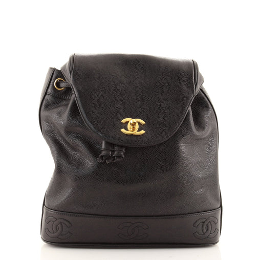 Chanel Vintage Backpack Caviar Medium #281375C38B Vintage Chanel Medium CC Backpack Black Caviar Gold Hardware main image 3