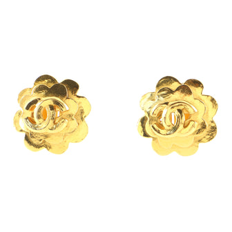 Chanel Vintage Flower Clip-On Earrings Metal