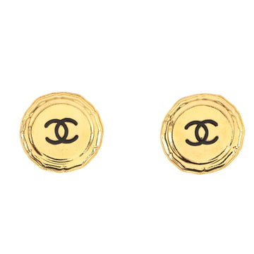 Chanel Vintage Round CC Clip-On Earrings Metal