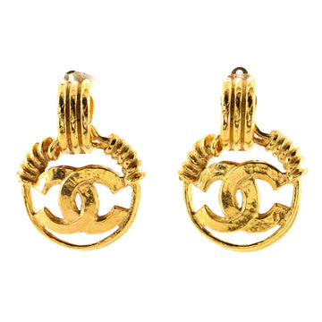 Chanel Vintage Cut-out CC Clip-On Earrings Metal