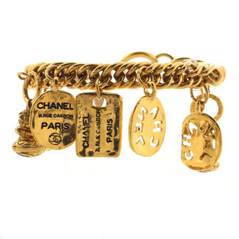 Chanel Vintage Rue Cambon Chain Charm Bracelet Metal