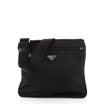 Prada Front Zip Messenger Bag Tessuto Medium
