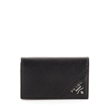 Prada Flap Card Case Saffiano Leather
