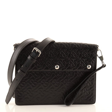 Burberry Triple Stud Crossbody Bag Monogram Embossed Leather