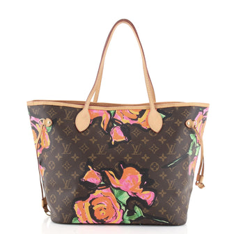 Louis Vuitton Neverfull Tote Limited Edition Monogram Roses MM