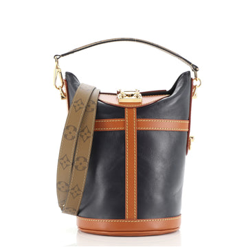 Louis Vuitton Duffle Handbag Leather with Reverse Monogram Canvas