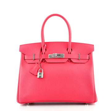 Hermes Birkin Handbag Pink Epsom with Palladium Hardware 30