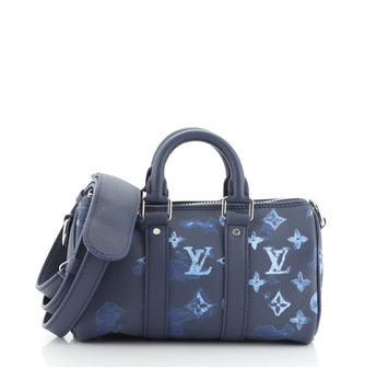 Louis Vuitton Keepall Bandouliere Bag Limited Edition Monogram Ink Watercolor Leather XS