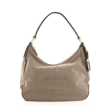 Prada Logo Hobo Canvas Medium