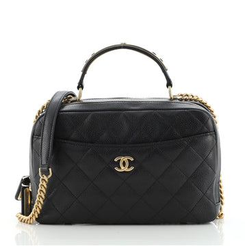 Chanel Carry Around Bowling Bag Quilted Caviar Small