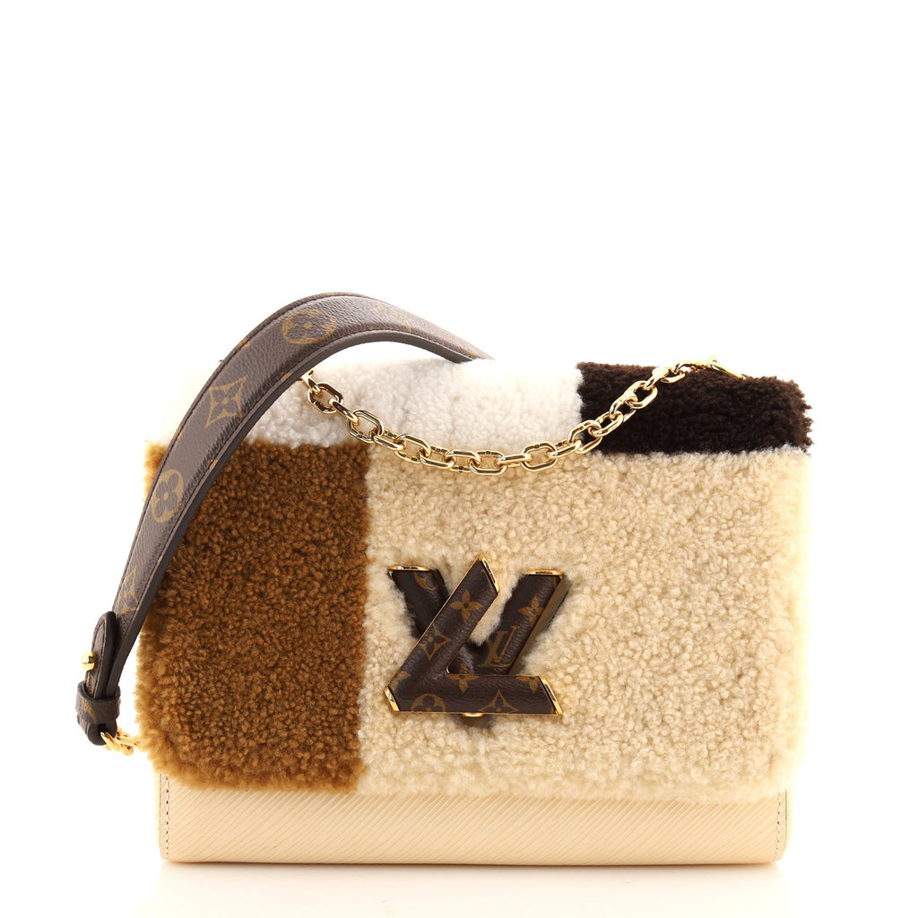 Louis Vuitton Twist Handbag Teddy Fleece with Epi Leather MM at