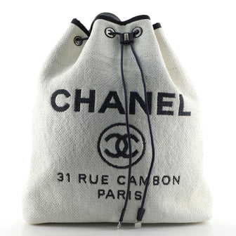 Chanel Deauville Backpack Raffia Large