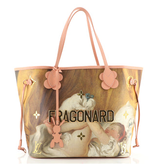Louis Vuitton Neverfull NM Tote Limited Edition Jeff Koons Fragonard Print Canvas MM