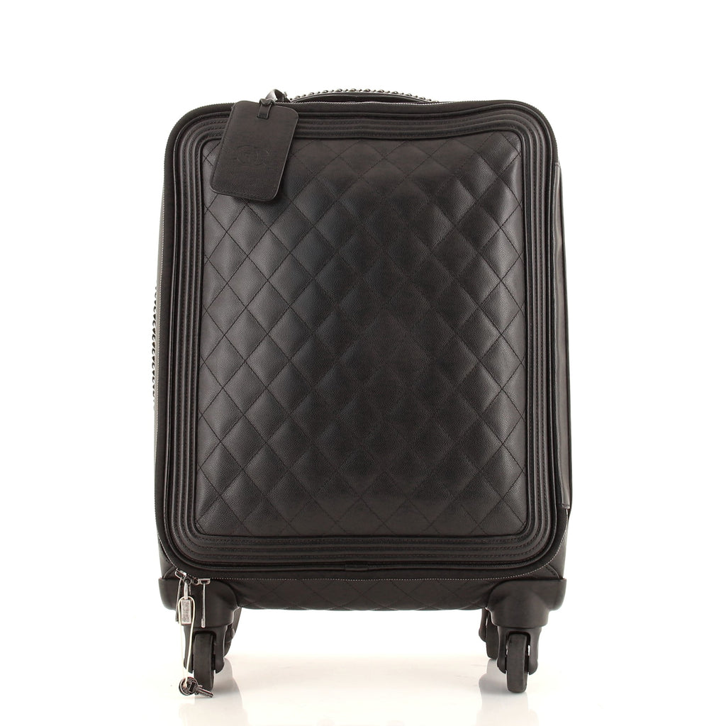 CHANEL Calfskin Quilted Coco Case Trolley Black 1265377
