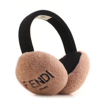 Fendi Logo Earmuffs Shearling