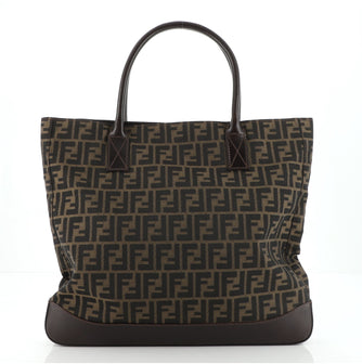 Fendi Vintage Open Tote Zucca Canvas with Leather Large