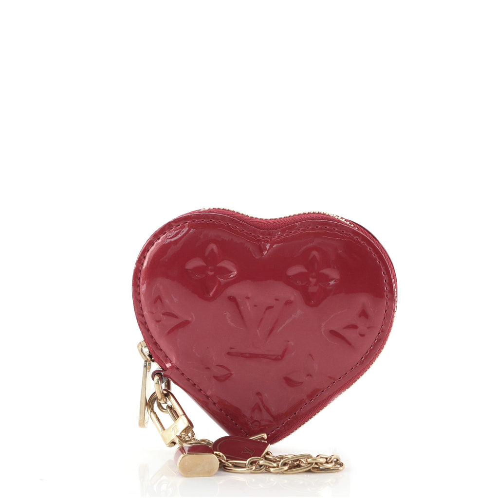 Louis Vuitton Heart Coin Purse Monogram Vernis Red 180860101