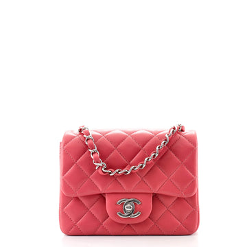 Chanel Square Classic Single Flap Bag Quilted Lambskin Mini