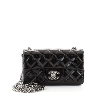 Chanel Classic Single Flap Bag Quilted Patent Extra Mini
